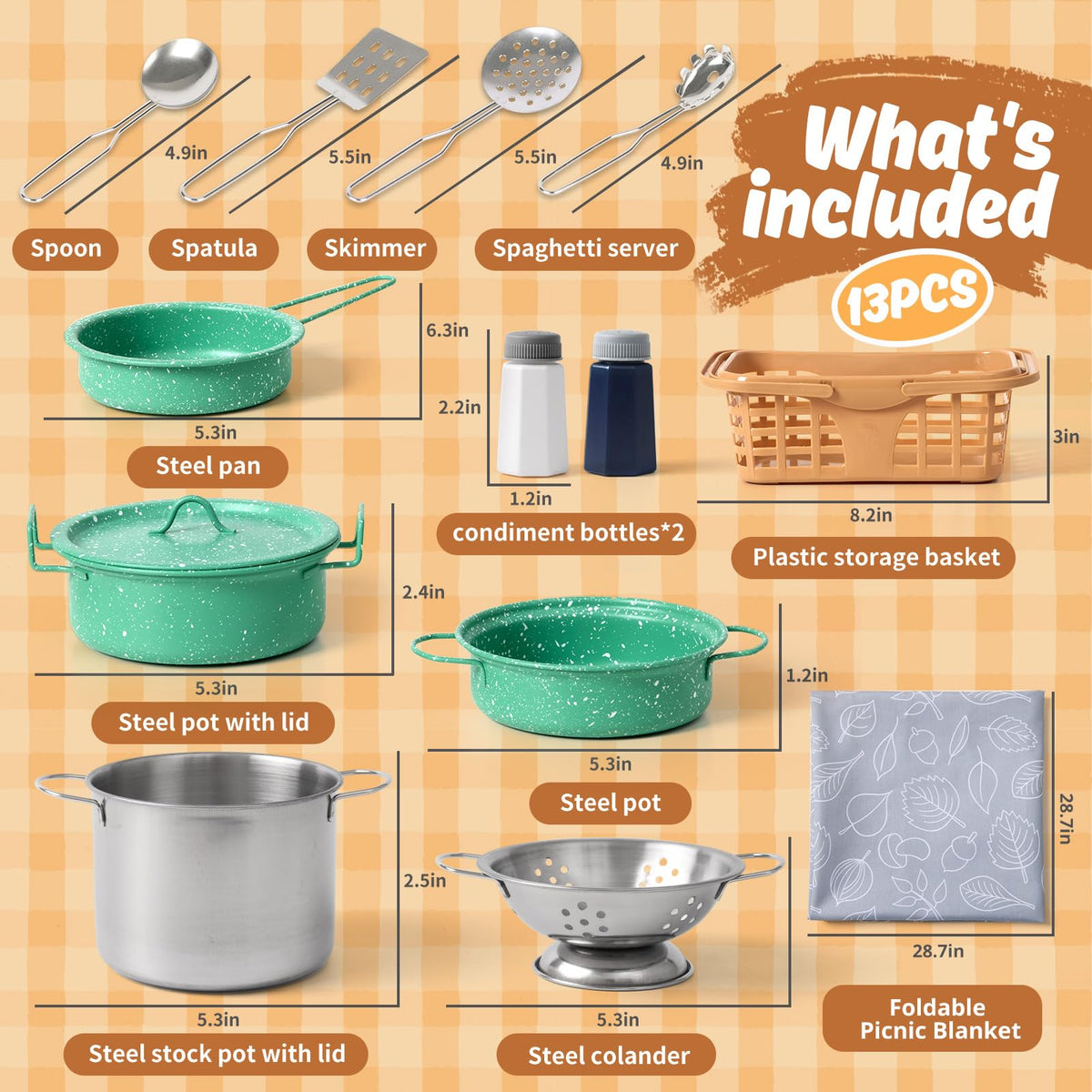 Veitch fairytales colander and stockpot ready for pretend cooking adventures.