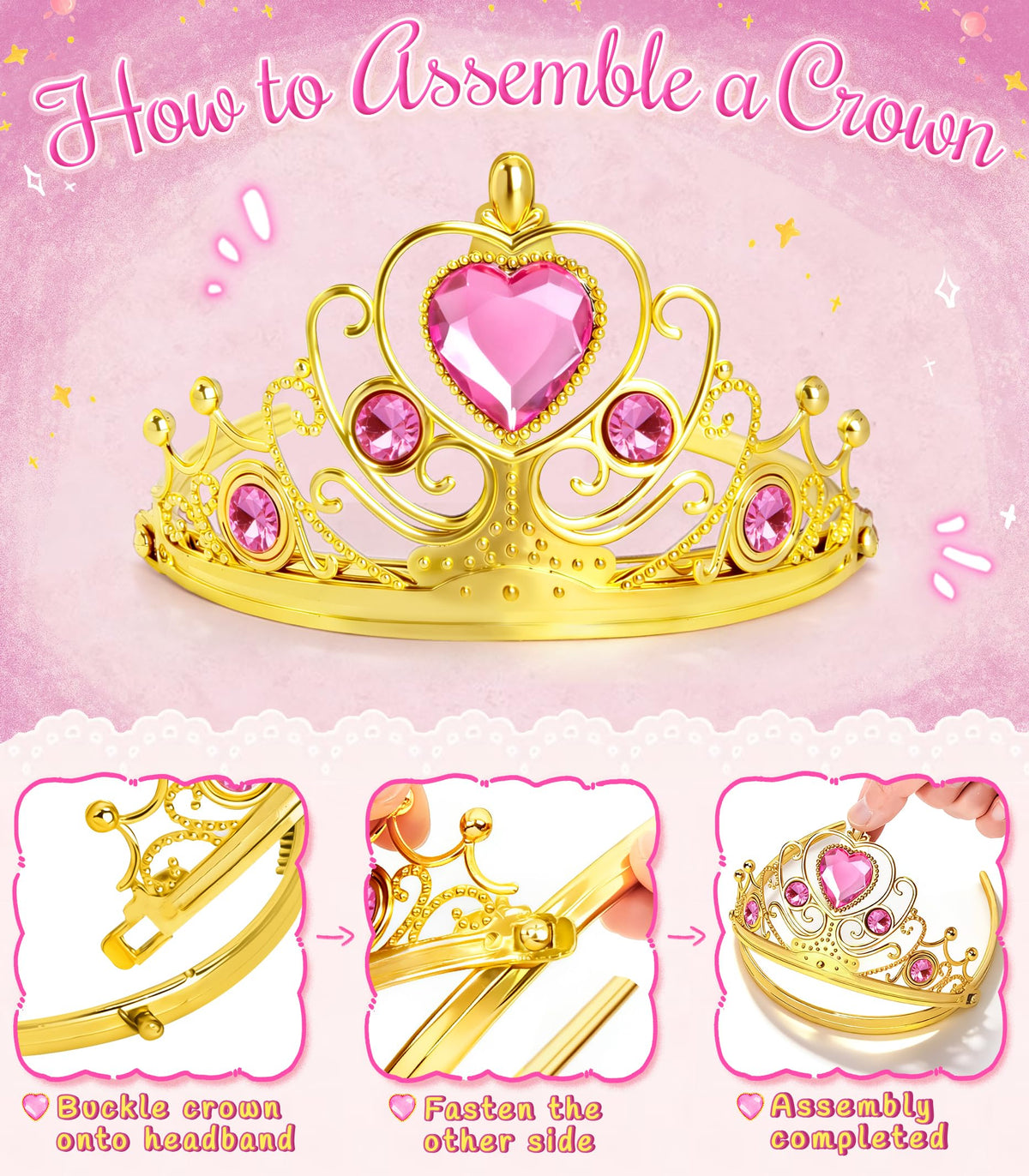 VEKDA four-piece costume set combines wings, tutu, wand, and crown.