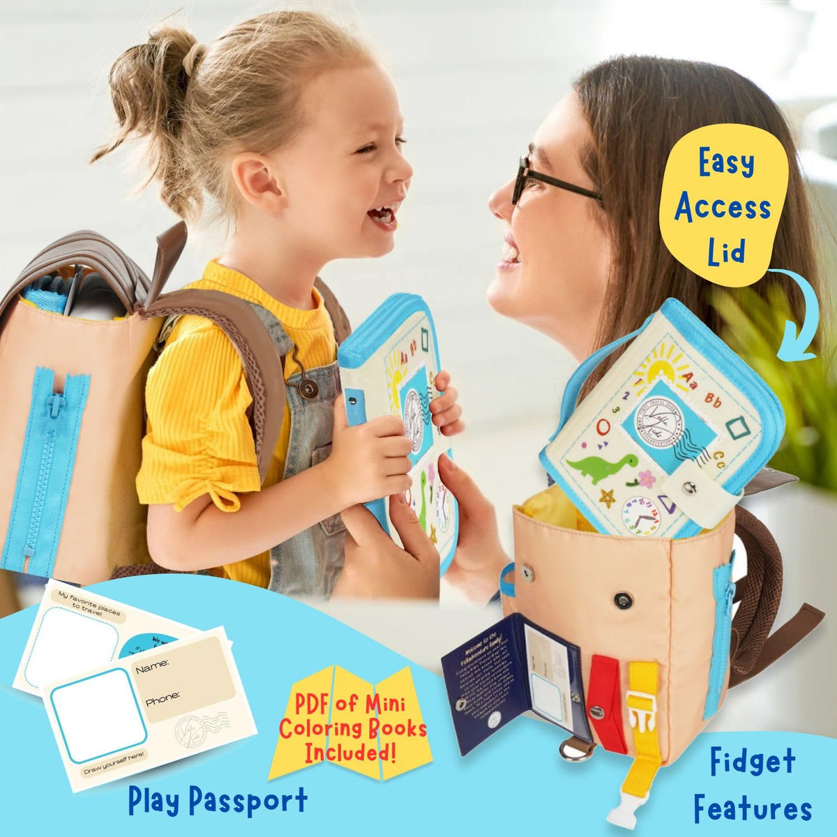 Velladventure Backpack with leash keeps toddlers safely within reach.