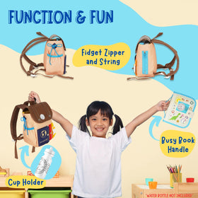 Velladventure Compact design fits diapers, snacks, and small toys for travel.