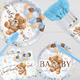 Vellumvibe blue bear theme decor enhances party ambiance with cute patterns