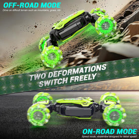 Vemander gesture-sensing RC stunt car side view showing 360-degree rotation
