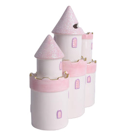 Vencer Princess Castle piggy bank glitter cap adds magical appeal