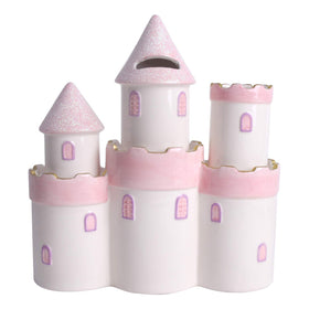 Vencer Princess Castle piggy bank rear coin slot for deposits