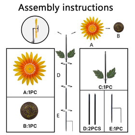 Venniy Garden Decor Metal Stake enables quick, tool-free soil setup.