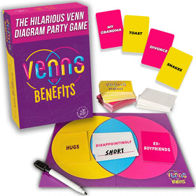 VENNS WITH BENEFITS setup board for a quick group game night and easy start