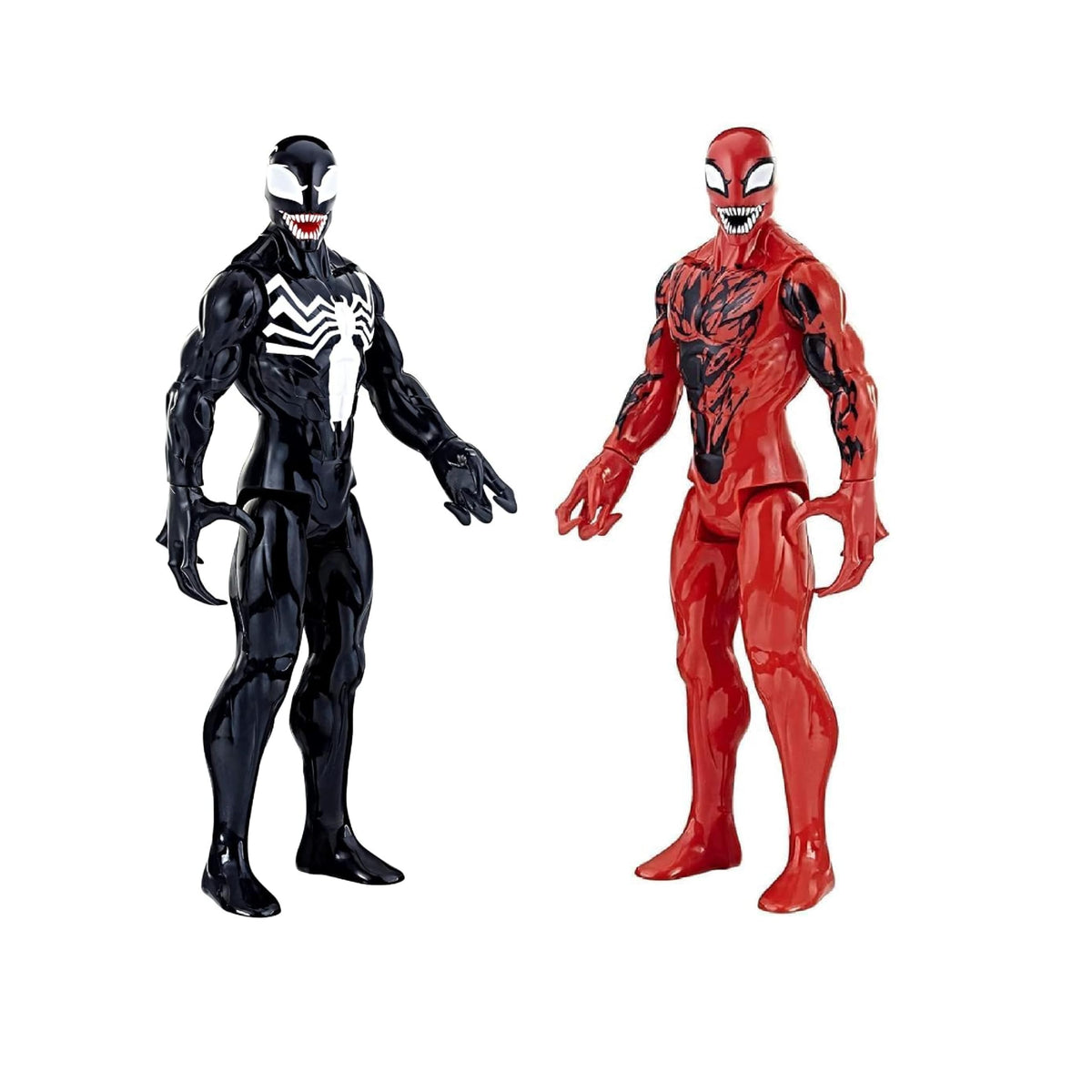 Venom action figure legends Carnage articulation pose highlights ball joints for dynamic posing and battles.