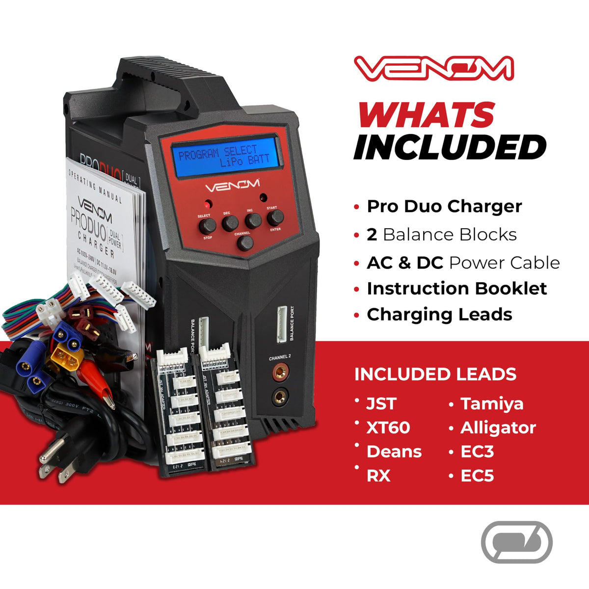 Venom Power Pro Duo status indicators illuminate for quick checks.