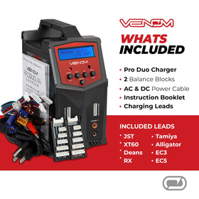 Venom Power Pro Duo status indicators illuminate for quick checks.