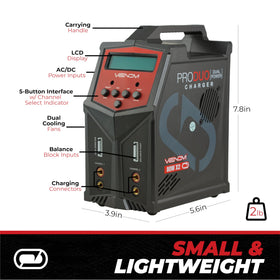 Venom Power Pro Duo temperature monitor feature for safe charging.