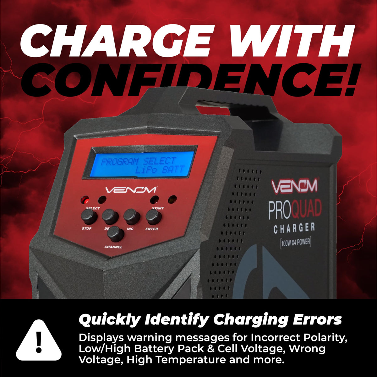 Venom Power Pro Quad AC/DC adapters for home and travel charging