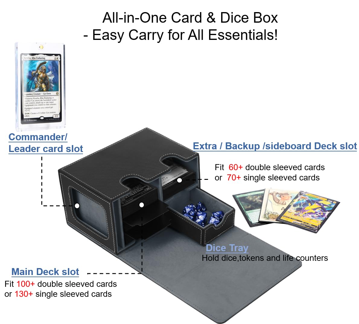 Venssu MTG deck box two compartments for main and sideboard