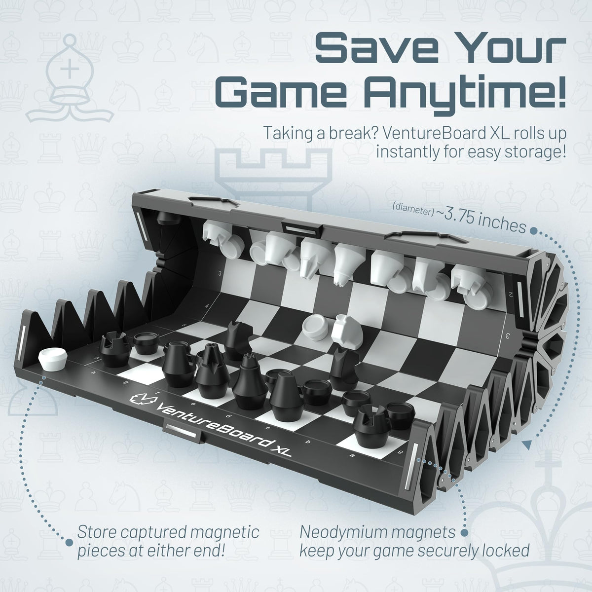 VentureBoard XL rolled-up compact shell demonstrates easy storage and transport.