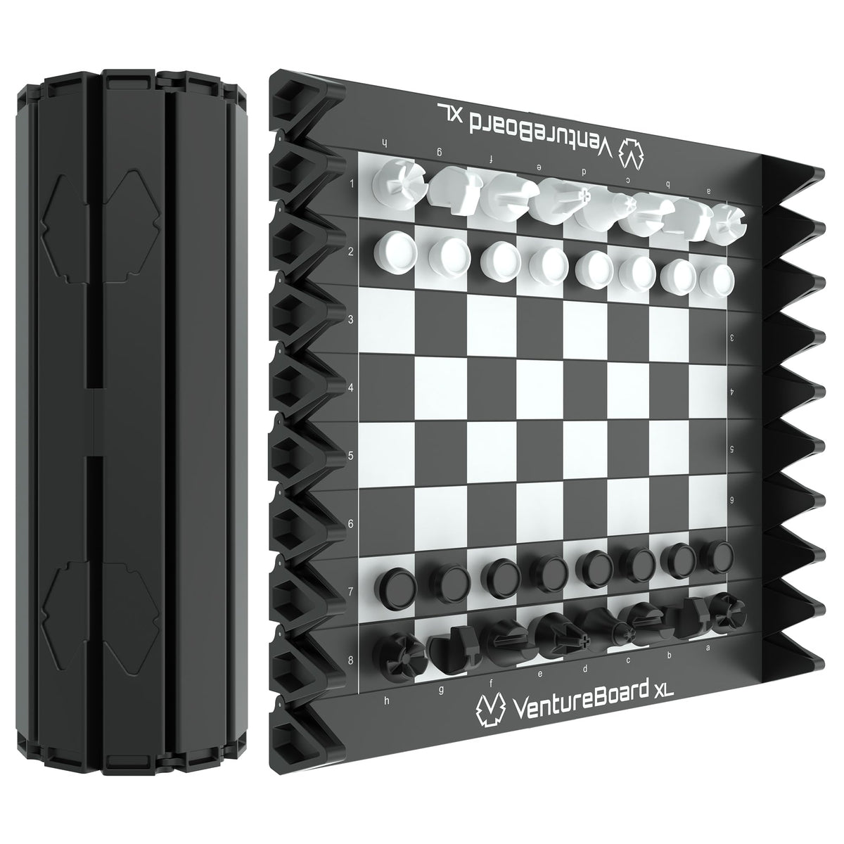 VentureBoard XL rolling chess-set shell showcases portable magnetic design for travel.