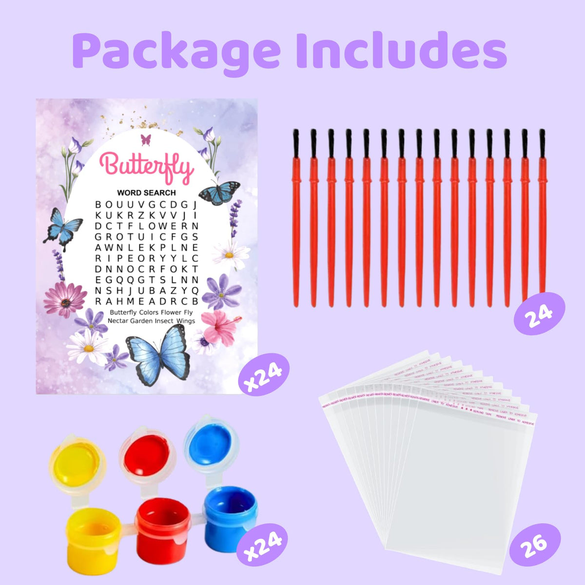 VENUSFIT clear bags to package butterfly favors neatly