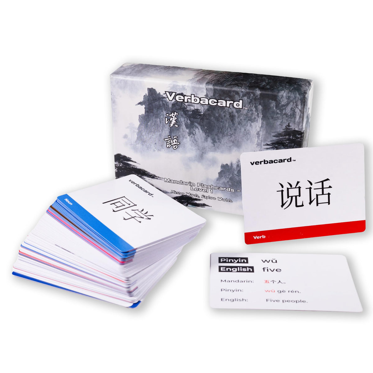VerbaCard Mandarin flashcards cover with clean design for quick daily study