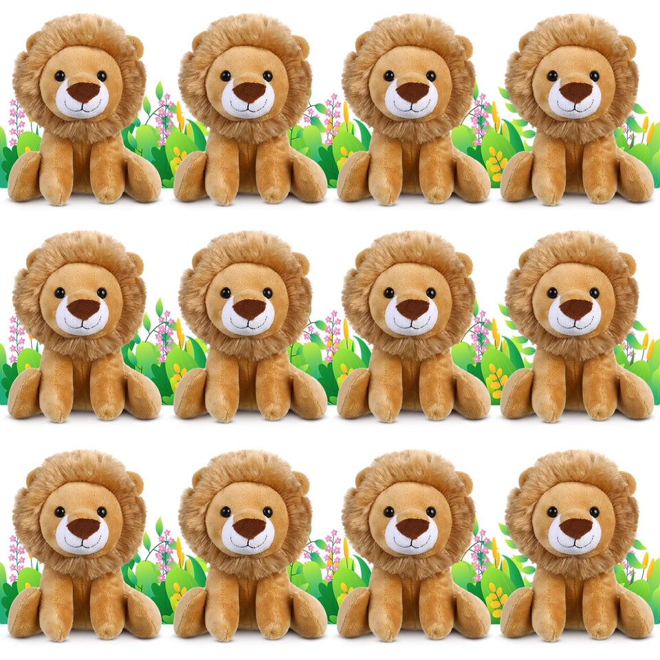 VercanMonth 12-piece lion plush set ready for gifting and decor.