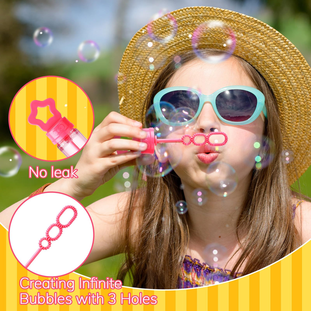 VercanMonth colorful bubble wands for fun, safe play at home or school.