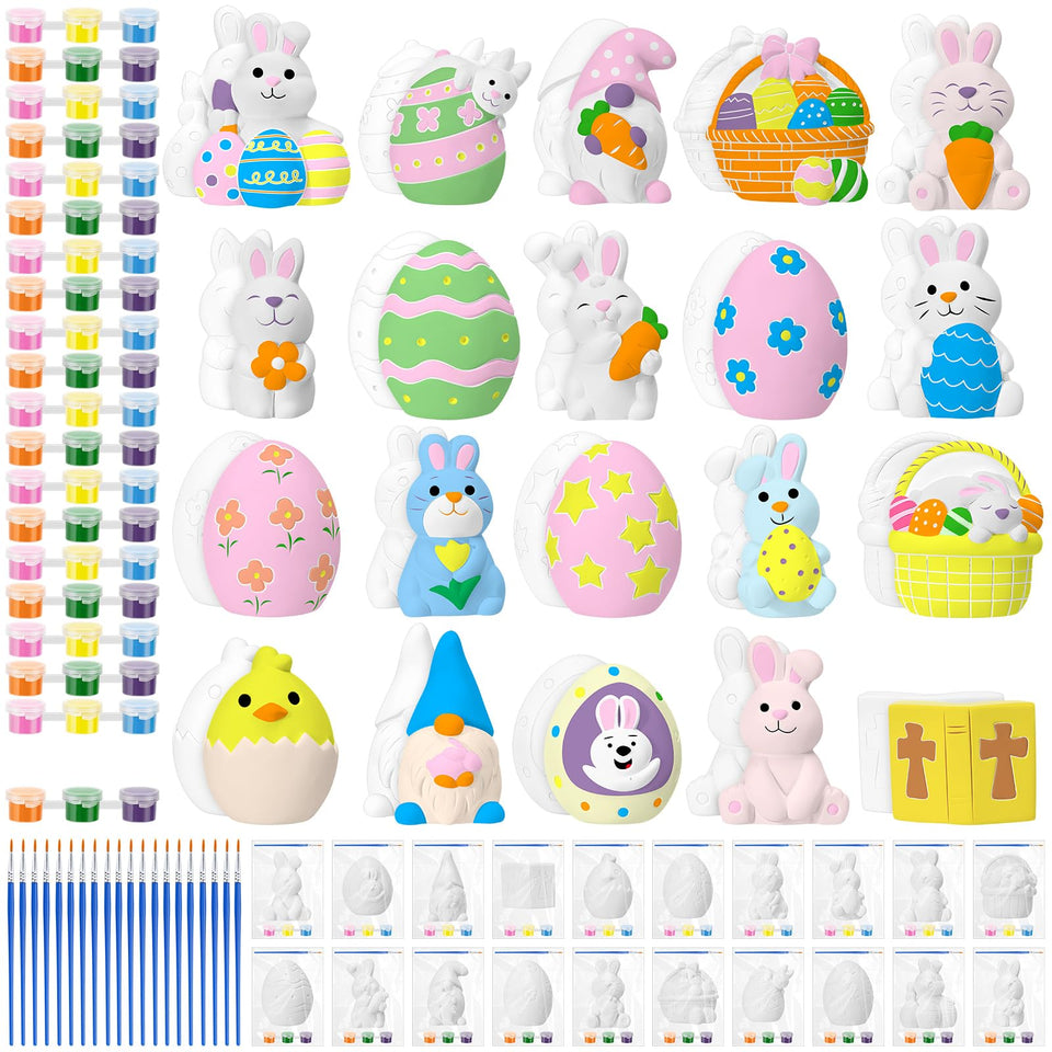 VercanMonth Easter painting kit figurines for colorful creative sessions
