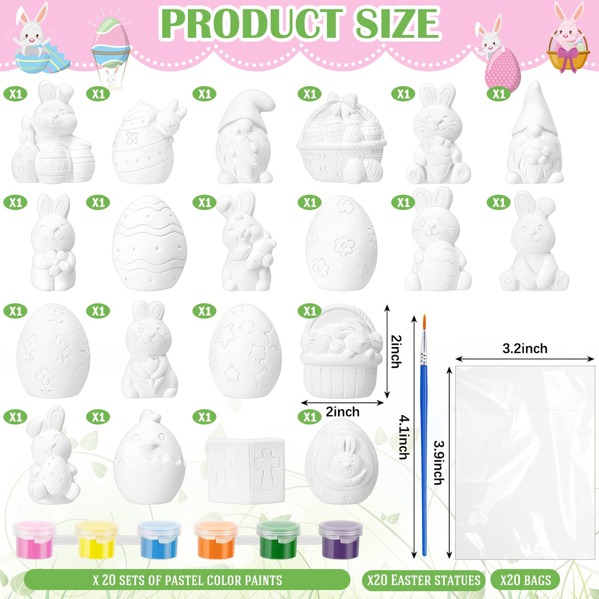 VercanMonth kids crafts bags with complete Easter DIY sets