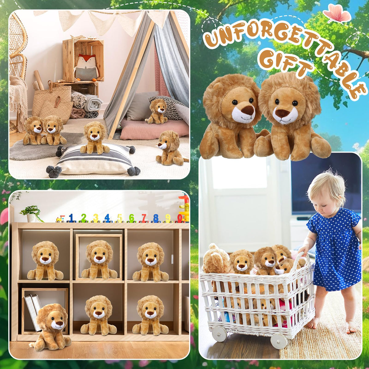 VercanMonth plush lion with PP cotton fill for durability and comfort.
