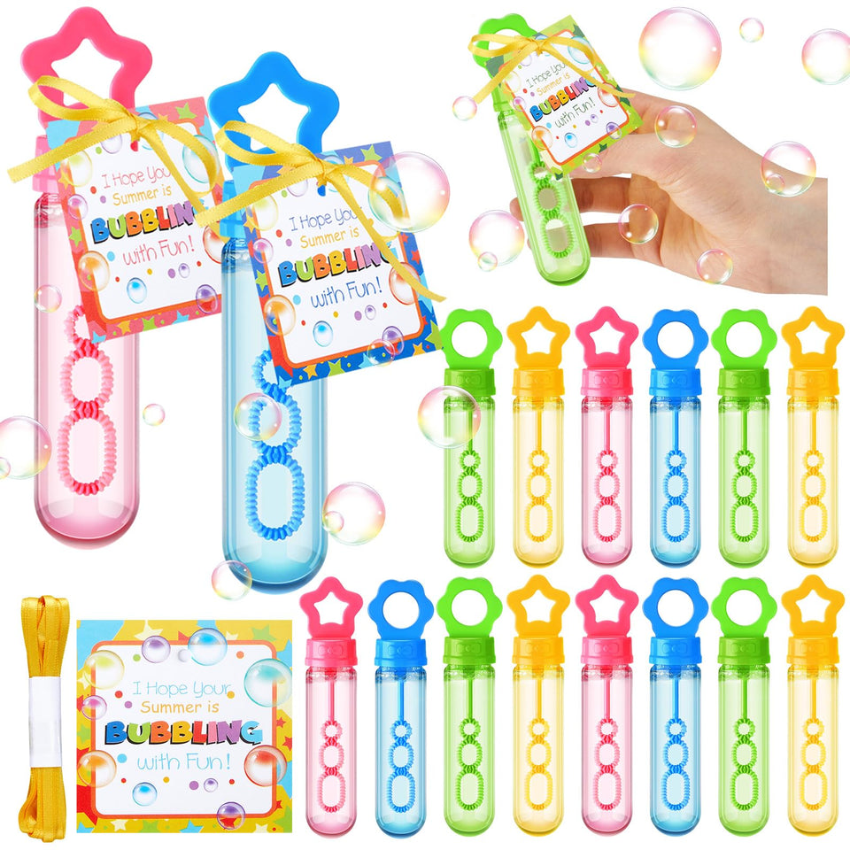 VercanMonth mini star bubble wand in bright colors for festive gift giving.