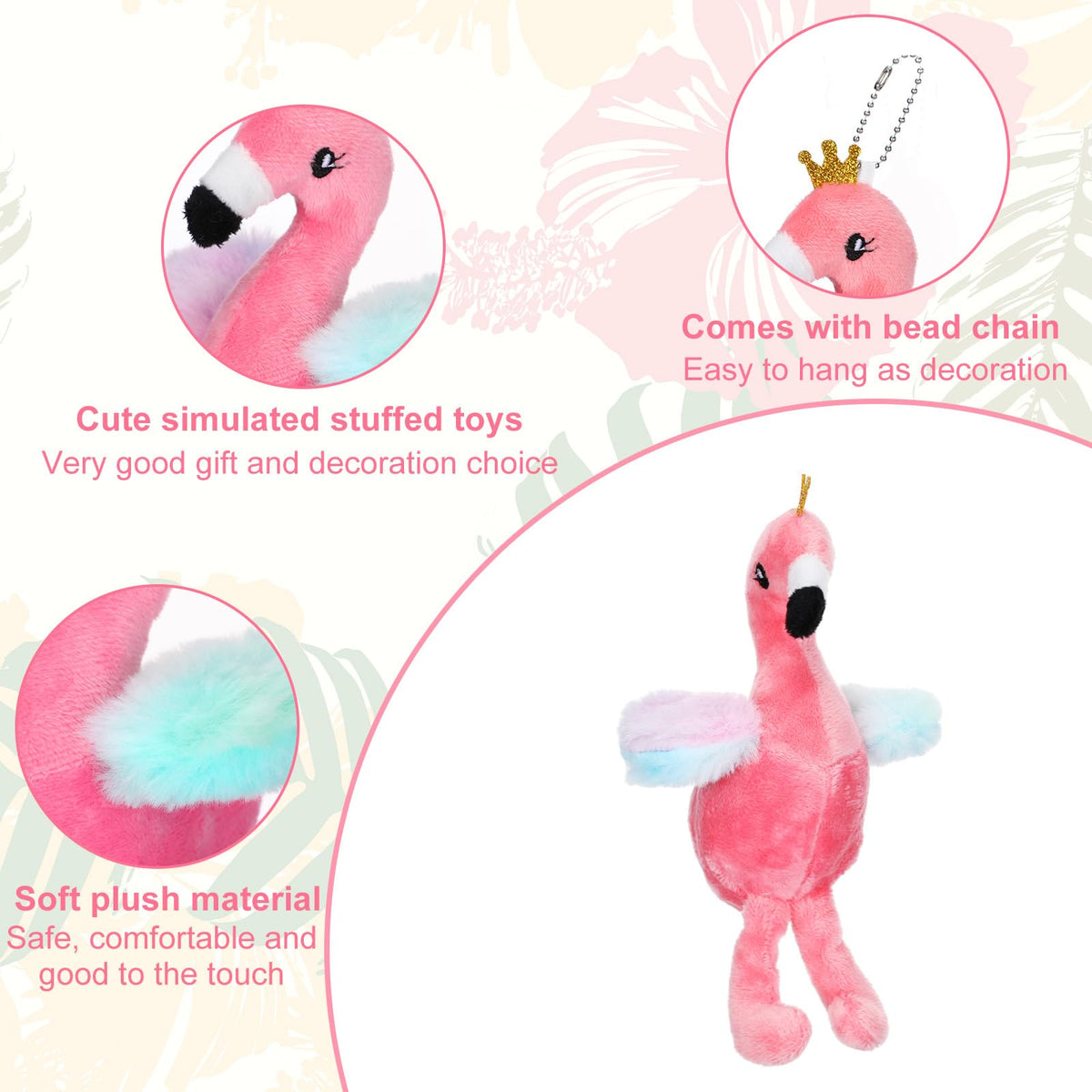 VercanMonth pink and white flamingo plush texture close-up