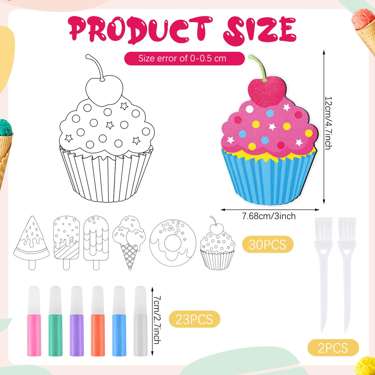 VercanMonth sand art cake slice – playful summer craft for imagination and patience.