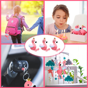 VercanMonth travel-friendly flamingo pendant on a backpack