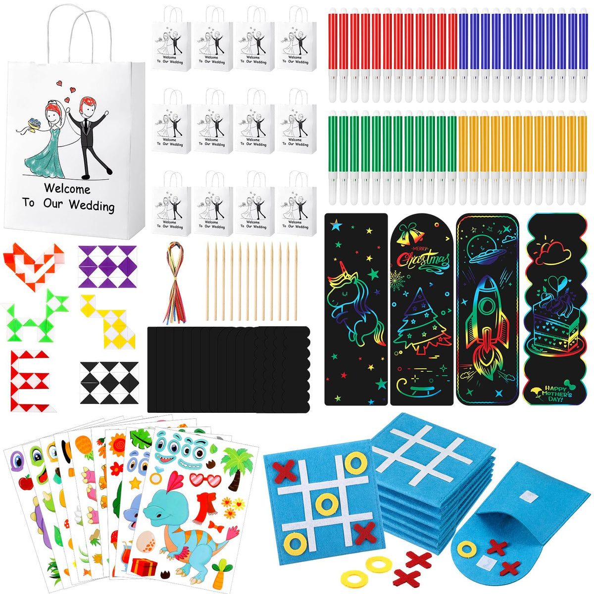 VercanMonth gift bags for wedding activities engage kids with color
