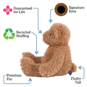 Vermont Teddy Bear 18-inch brown long fur body with premium texture for snuggles.
