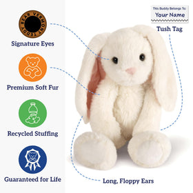Vermont Teddy Bear Buddy Bunny emotional-support plush designed for calm reassurance and hugs.