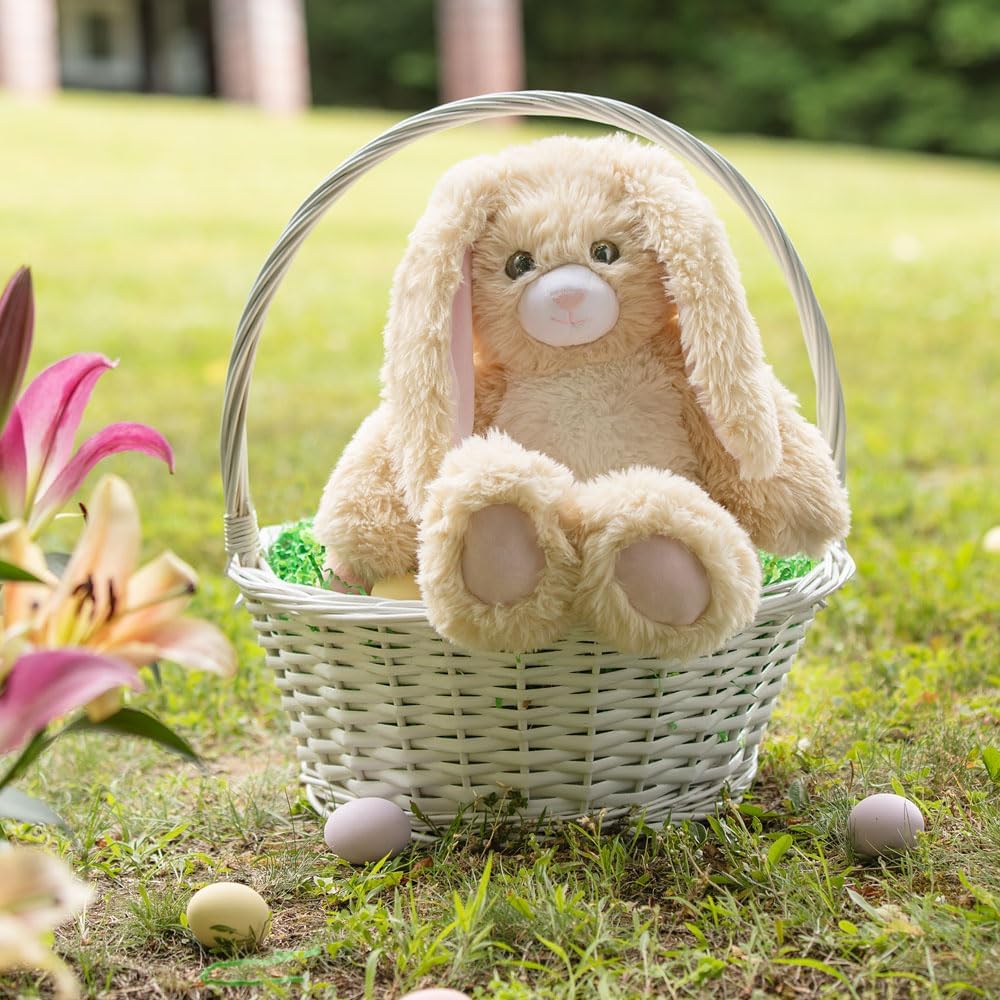 Vermont Teddy Bear Easter Bunny Plush 18 Inch closeup fur highlighting plush texture for cuddling