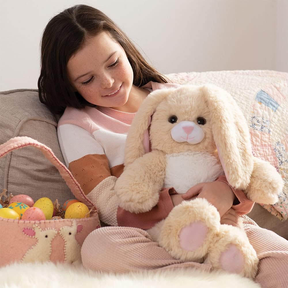 Vermont Teddy Bear Easter Bunny Plush 18 Inch playtime pose for storytelling cuddle