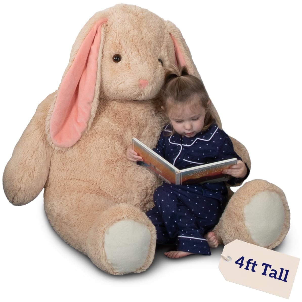 Vermont Teddy Bear 4-foot Giant Easter Bunny ready for cozy family hugs