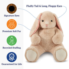 Hand-finished Vermont-made giant bunny ready for lasting comfort
