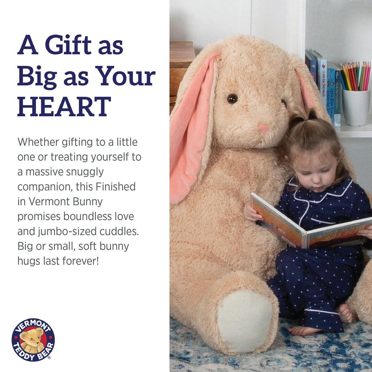 USA-made Vermont Teddy Bear giant Easter Bunny as a centerpiece