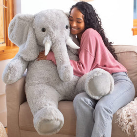 Vermont Teddy Bear giant elephant front view for cozy big cuddles