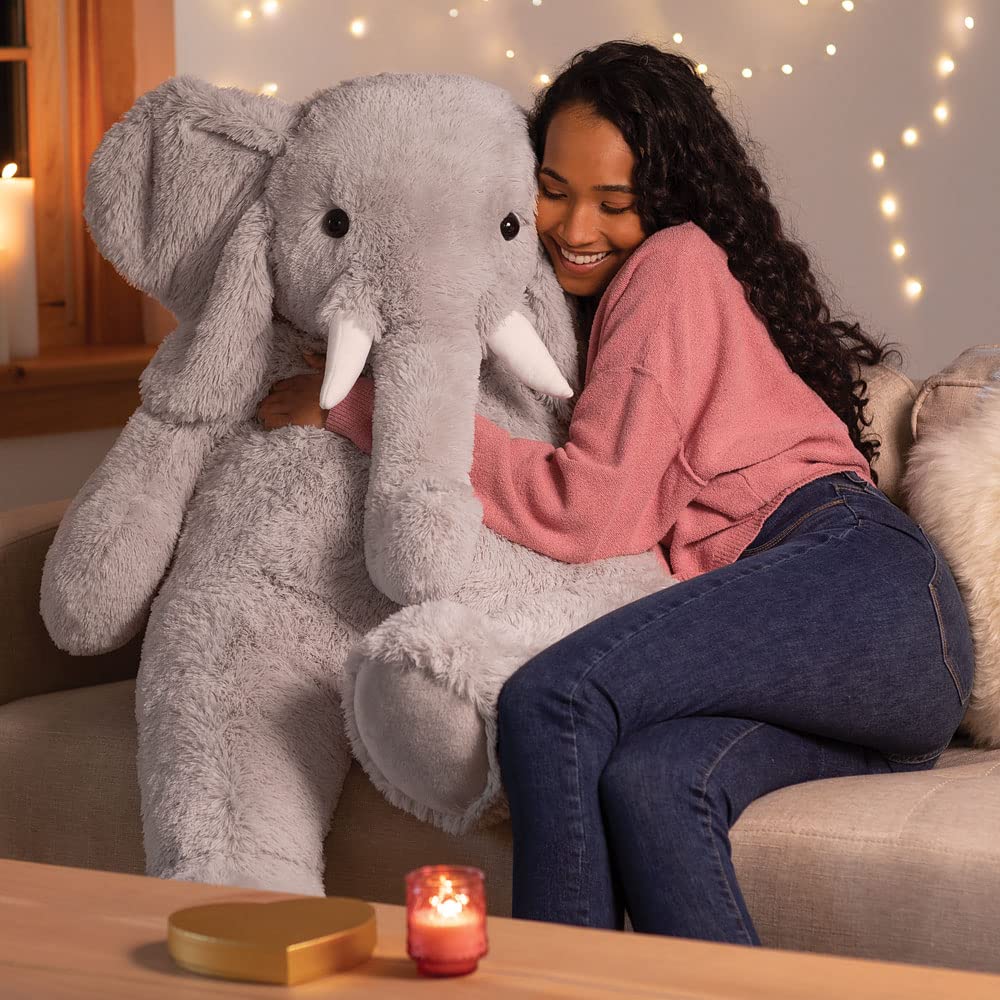 Vermont Teddy Bear giant elephant left profile highlights size for play and display