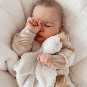 Veronea Helga Goose security blanket lovey provides soothing textures for nap time.