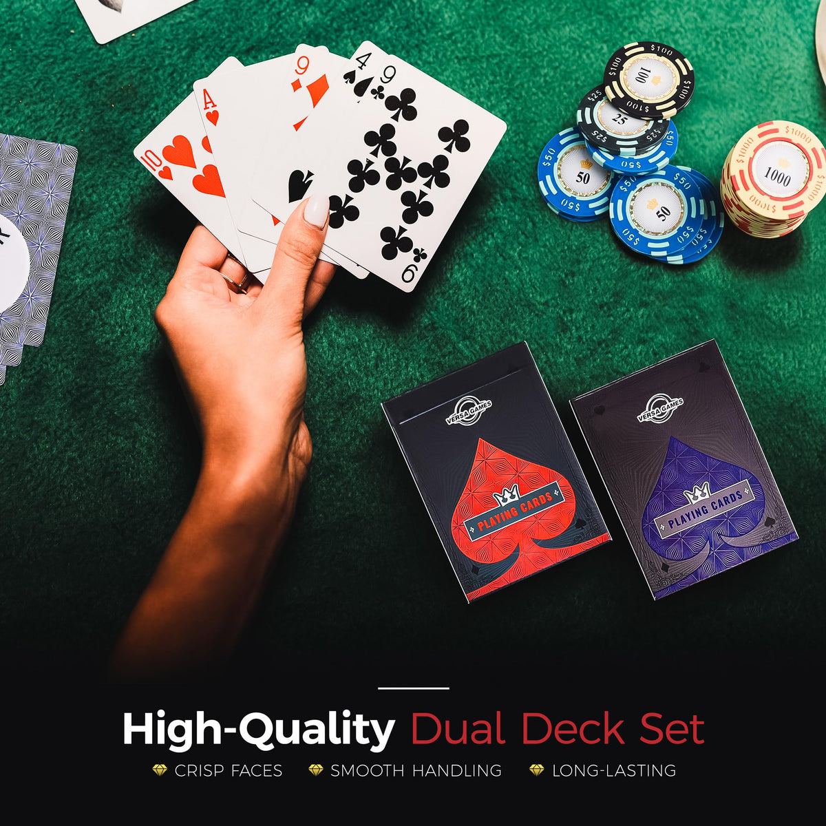 Dealer button and dice included with Versa Games kit.