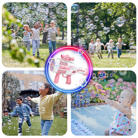 VERSDITAS bubble gun with two rechargeable batteries ready for extended play