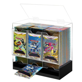 Verssure 3-slot booster pack dispenser front view highlighting organized packs and easy access
