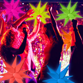 Vertintong 12-piece glow balloon set in six vibrant neon hues