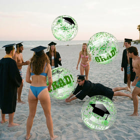 Vertintong confetti-filled grad ball adds elegant touch to party decor