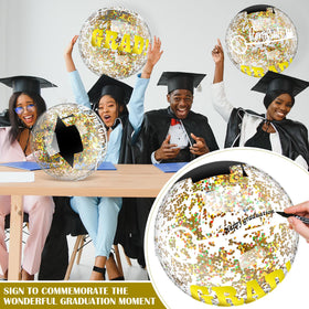 Vertintong Gold ball showing interior confetti for sparkle