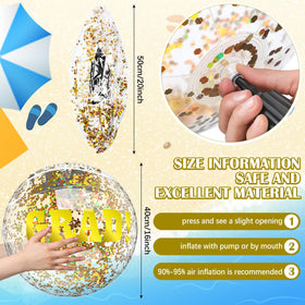 Vertintong Gold ball with congrats grad text for festive decor