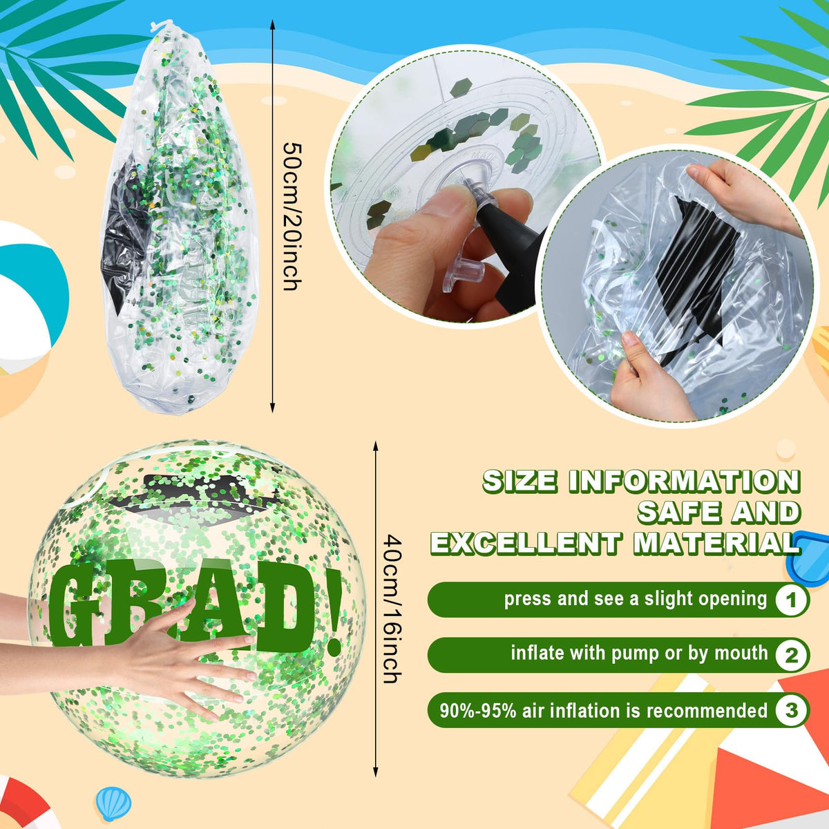 Vertintong graduation ball with graduation cap design for poolside celebrations