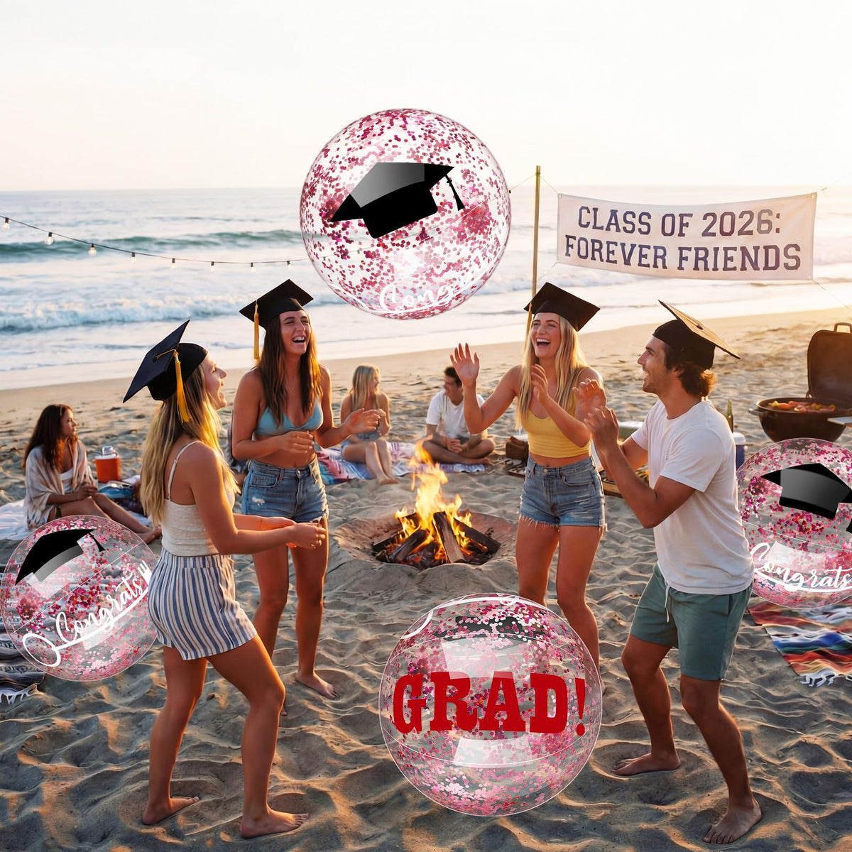 Vertintong graduation ball 16in used in pool or garden settings.