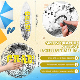 Vertintong graduation ball with congrats text for party signage
